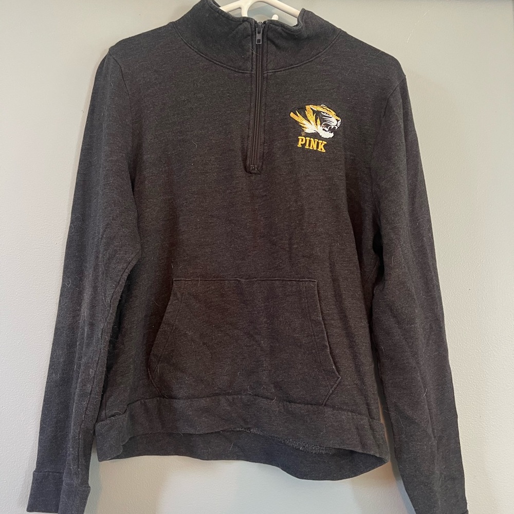 Victoria’s Secret PINK Mizzou Sweatshirt Womens Large Spellout Quarter Zip